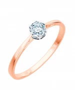 Pierścionek Bonore Elegant Rueglioz różowego złota próby 585 z diamentem 0,4 ct