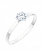 Pierścionek Bonore Elegant Scalenghez białego złota próby 585 z diamentem 1 ct