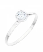 Pierścionek Bonore Elegant Paruzzaroz białego złota próby 585 z diamentem 0,4 ct