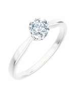 Pierścionek Bonore Elegant Trausellaz białego złota próby 585 z diamentem 1 ct