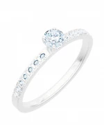 Pierścionek Bonore Crystal Biandratez białego złota próby 585 z diamentem 0,5 ct