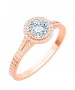 Pierścionek Bonore Crystal Roscianoz różowego złota próby 585 z diamentem 1 ct