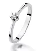Pierścionek Bonore Simple Cesinaliz białego złota próby 585 z diamentem 0,04 ct