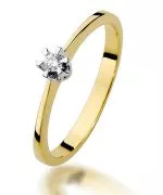 Pierścionek Bonore Simple Caresanaze złota próby 585 z diamentem 0,04 ct