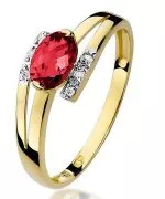 Pierścionek Bonore Crystal Montebellunaze złota próby 585 z rubinem 0,6 ct