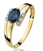 Pierścionek Bonore Crystal Piozzanoze złota próby 585 z szafirem 0,7 ct