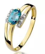 Pierścionek Bonore Crystal Rocca D'Arceze złota próby 585 z topazem 0,5 ct