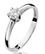 Pierścionek Bonore Simple Cosoletoz białego złota próby 585 z diamentem 0,15 ct