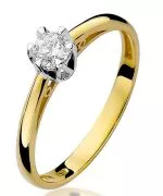 Pierścionek Bonore Simple Maissanaze złota próby 585 z diamentem 0,15 ct