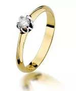 Pierścionek Bonore Simple Cortanzeze złota próby 585 z diamentem 0,1 ct