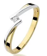 Pierścionek Bonore Simple Ciglianoze złota próby 585 z diamentem 0,04 ct