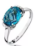 Pierścionek Bonore Crystal Bosentinoz białego złota próby 585 z topazem 1,7 ct
