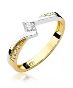Pierścionek Bonore ze Złota próby 585 z diamentem 0,16 ct