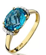 Pierścionek Bonore Crystal Villa Latinaze złota próby 585 z topazem 1,7 ct