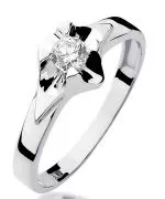 Pierścionek Bonore Blossom Cossoinez białego złota próby 585 z diamentem 0,3 ct