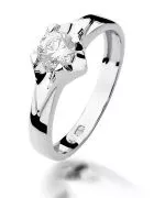 Pierścionek Bonore Elegant Zerfaliuz białego złota próby 585 z diamentem 0,5 ct
