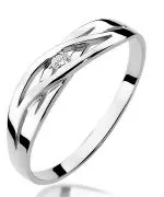 Pierścionek Bonore Midnight Salmourz białego złota próby 585 z diamentem 0,05 ct