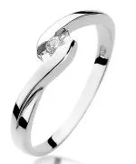 Pierścionek Bonore Midnight Saluzzoz białego złota próby 585 z diamentem 0,05 ct