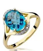 Pierścionek Bonore Crystal Fagnano Altoze złota próby 585 z topazem 3 ct
