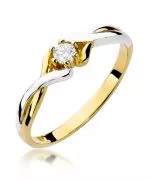 Pierścionek Bonore ze Złota próby 585 z diamentem 0,08 ct
