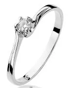 Pierścionek Bonore Simple Avetranaz białego złota próby 585 z diamentem 0,1 ct