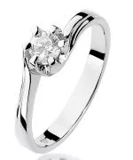 Pierścionek Bonore Elegant Florinasz białego złota próby 585 z diamentem 0,3 ct