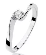Pierścionek Bonore Simple Maropatiz białego złota próby 585 z diamentem 0,13 ct