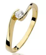 Pierścionek Bonore Simple Vernazzaze złota próby 585 z diamentem 0,13 ct