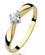 Pierścionek Bonore Simple Arcisateze złota próby 585 z diamentem 0,12 ct