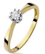 Pierścionek Bonore Simple Bardelloze złota próby 585 z diamentem 0,15 ct