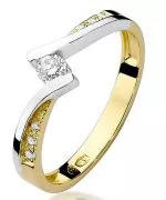 Pierścionek Bonore Elegant Valbronaze złota próby 585 z diamentem 0,13 ct