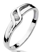 Pierścionek Bonore Midnight Sambucoz białego złota próby 585 z diamentem 0,04 ct