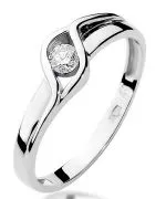 Pierścionek Bonore Midnight Casascoz białego złota próby 585 z diamentem 0,1 ct