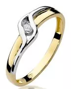 Pierścionek Bonore Simple Ronseccoze złota próby 585 z diamentem 0,04 ct