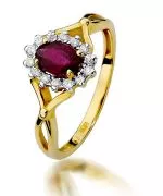 Pierścionek Bonore Crystal Boara Pisanize złota próby 585 z rubinem 0,6 ct