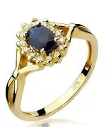 Pierścionek Bonore Crystal Vernascaze złota próby 585 z szafirem 0,7 ct