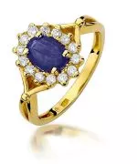 Pierścionek Bonore Crystal Albaretoze złota próby 585 z szafirem 0,9 ct