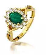 Pierścionek Bonore Blossom Pecciolize złota próby 585 ze szmaragdem 0,8 ct