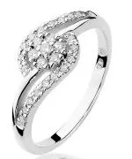 Pierścionek Bonore Crystal Trappetoz białego złota próby 585 z diamentem 0,1 ct