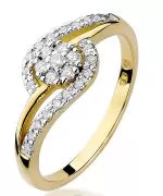 Pierścionek Bonore Crystal Valmoreaze złota próby 585 z diamentem 0,1 ct