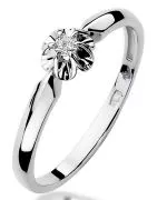 Pierścionek Bonore Crystal Venascaz białego złota próby 585 z diamentem 0,04 ct