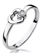 Pierścionek Bonore Love Frigentoz białego złota próby 585 z diamentem 0,02 ct