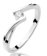 Pierścionek Bonore Midnight Cassinez białego złota próby 585 z diamentem 0,1 ct