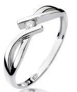 Pierścionek Bonore Midnight Vignoloz białego złota próby 585 z diamentem 0,04 ct