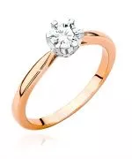 Pierścionek Bonore ze Złota próby 585 z diamentem 0,46 ct
