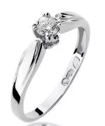 Pierścionek Bonore Elegant Vogognaz białego złota próby 585 z diamentem 0,24 ct