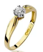 Pierścionek Bonore Elegant Ambivereze złota próby 585 z diamentem 0,24 ct