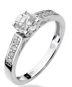Pierścionek Bonore Crystal Aglientuz białego złota próby 585 z diamentem 0,3 ct