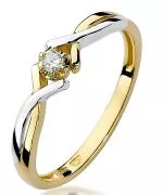 Pierścionek Bonore Simple Casalinoze złota próby 585 z diamentem 0,04 ct