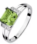 Pierścionek Bonore Midnight Viguzzoloz białego złota próby 585 z oliwinem 1,1 ct